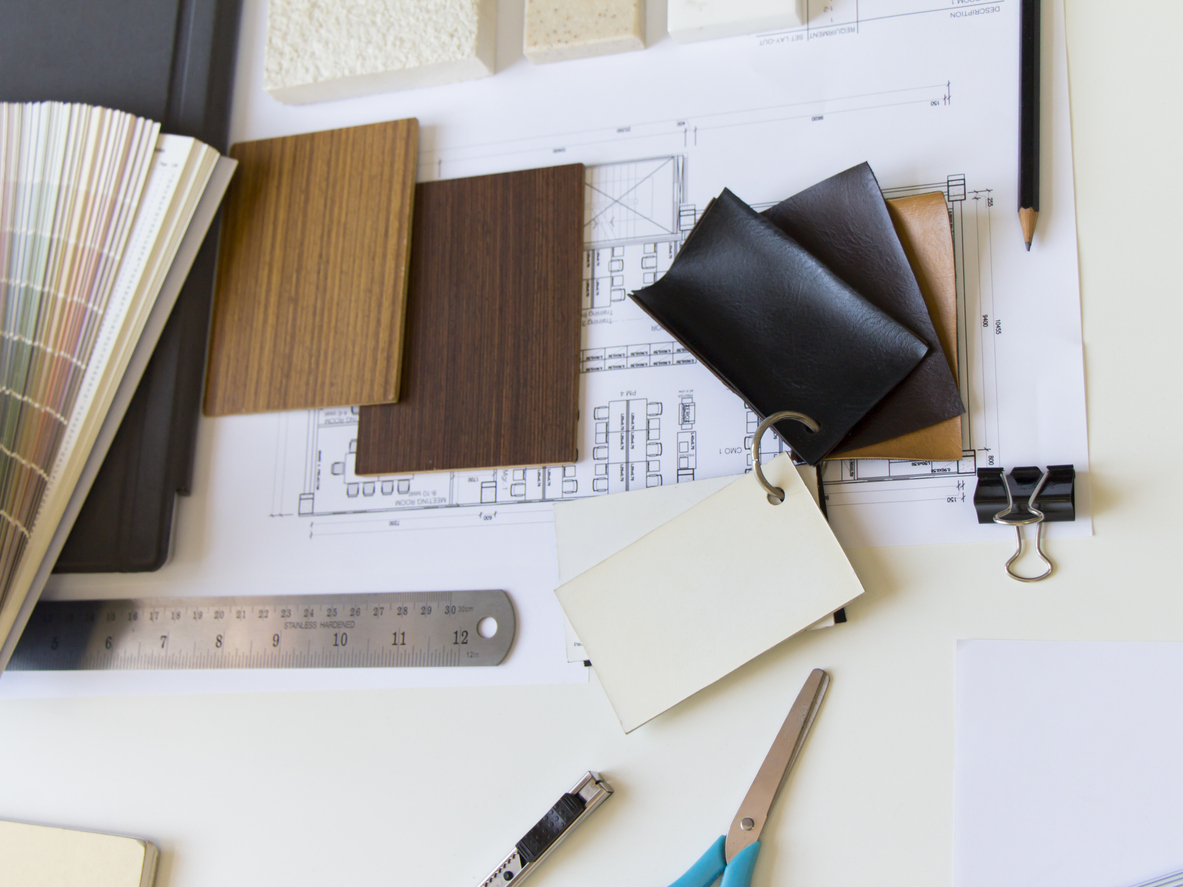 Floorplan and textural samples for flooring