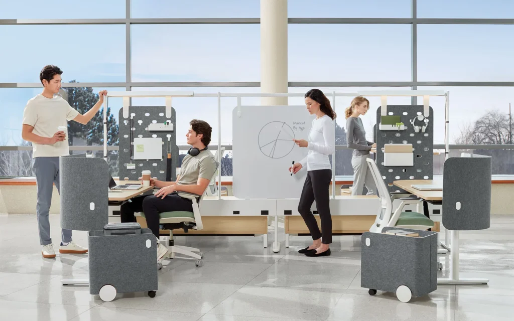 Global’s Open Spaces impressed us with its modular, award-winning benching systems